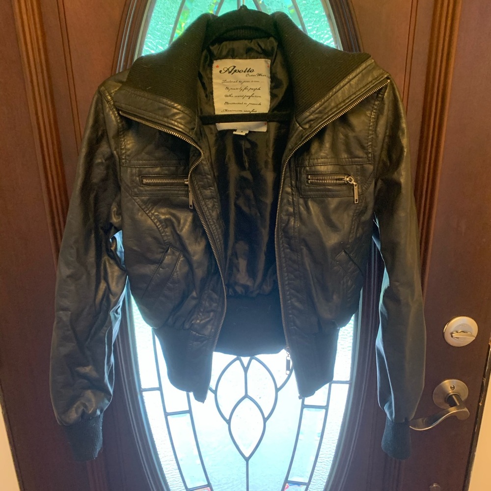 Black leather jacket